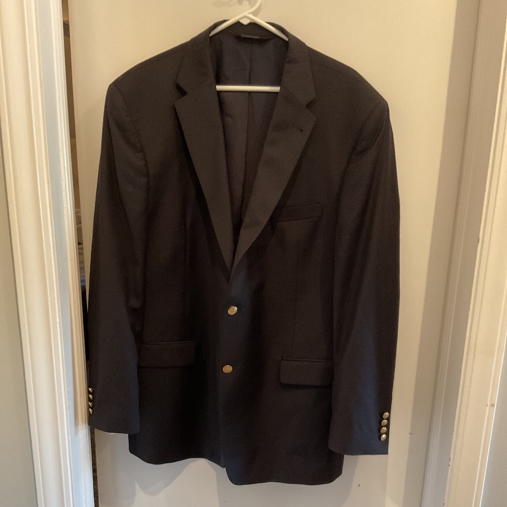 Jos A. Bank Black Blazer.  Size  48L. 100% Wool - Excellent Condition.